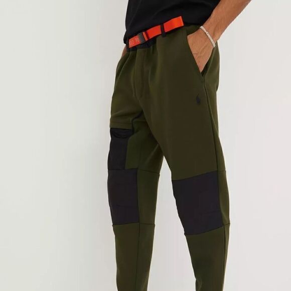 Polo Ralph Lauren Double Knit Cargo Sweatpants in Company Olive Green Mens L - Picture 2 of 15
